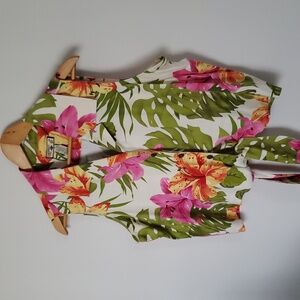 EUC Caribbean Joe White Sleeveless Tie-Front Top Size Xl